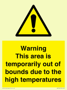 Warning This area is temporarily out of bounds due to the high temperatures